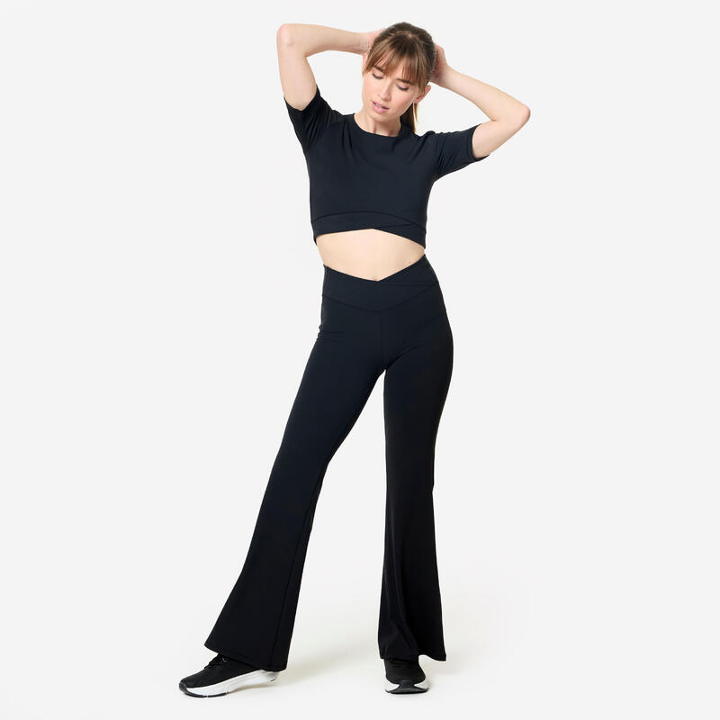 Tricou fitness crop suprapus Damă