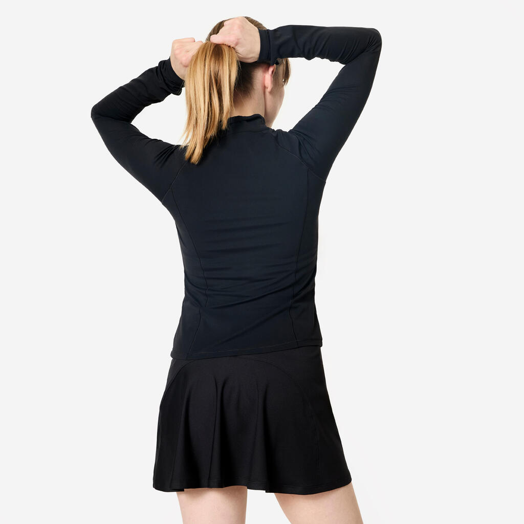 Women's Slim-Fit Zip-Up Fitness Jacket - Black