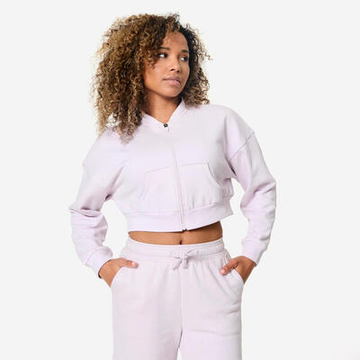 Cropped vest dames paars