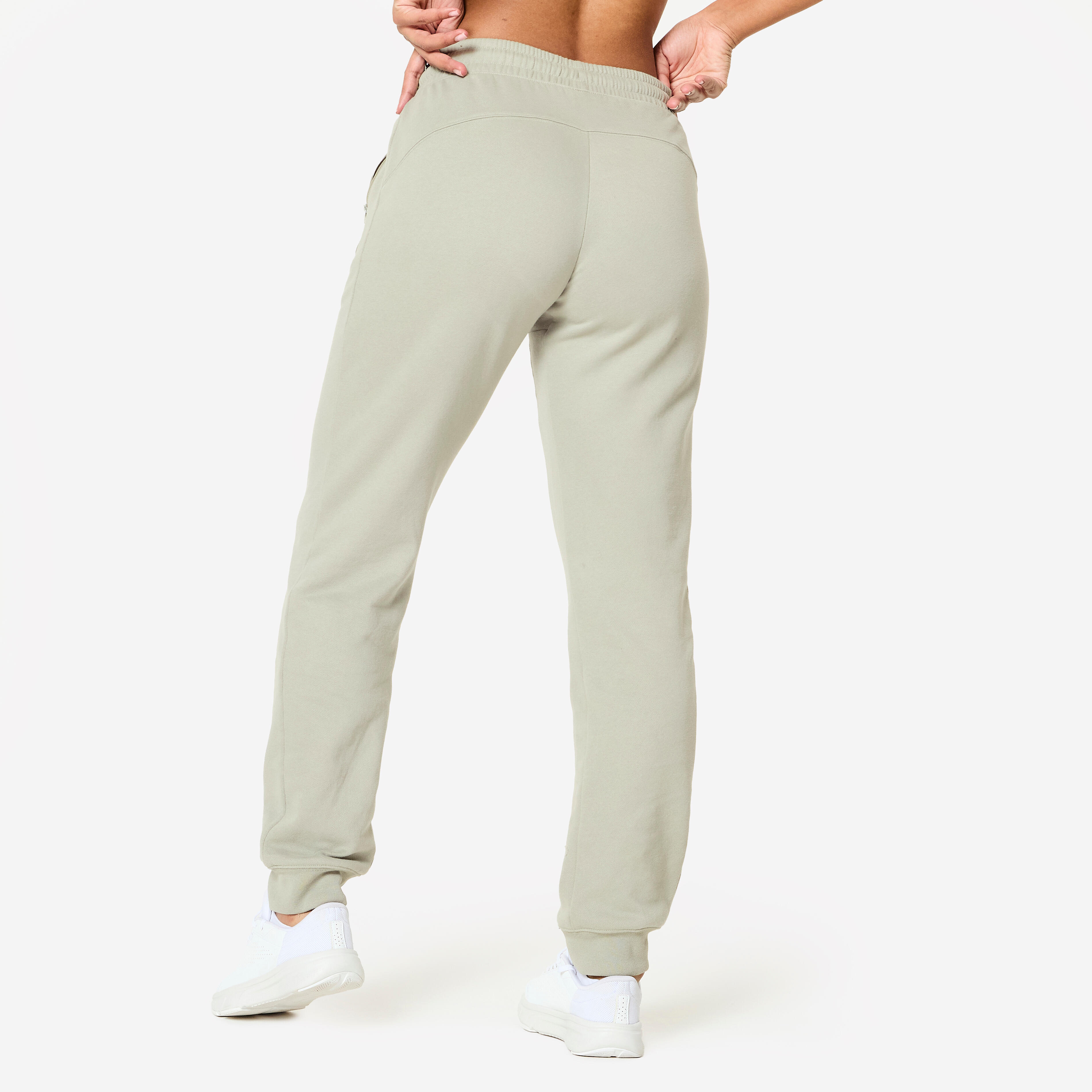 Pantalon en coton ouaté à coupe ajustée femme - DOMYOS