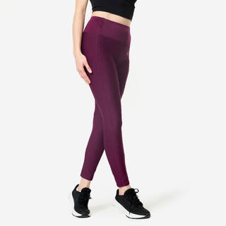 Women's breathable sports leggings with phone pocket, grape purple