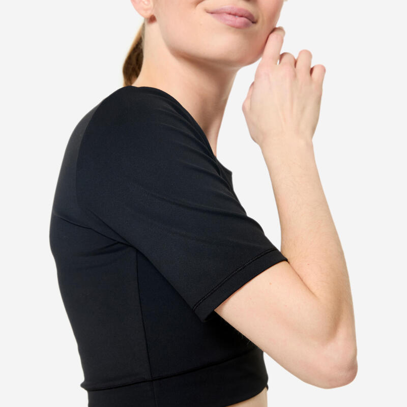 Tricou fitness crop suprapus Damă