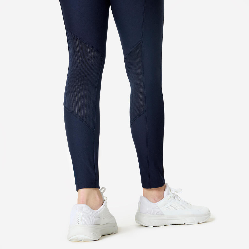 Women's Fitness Leggings with Phone Pocket - Navy Blue