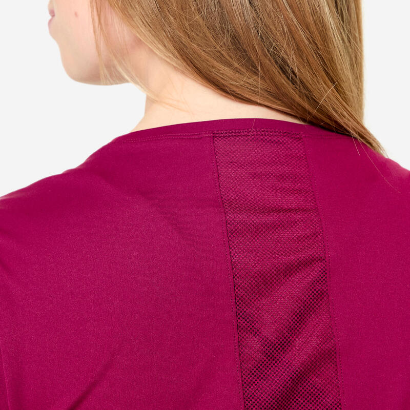 Tricou de fitness cu mânecă scurtă, Bordo, Damă