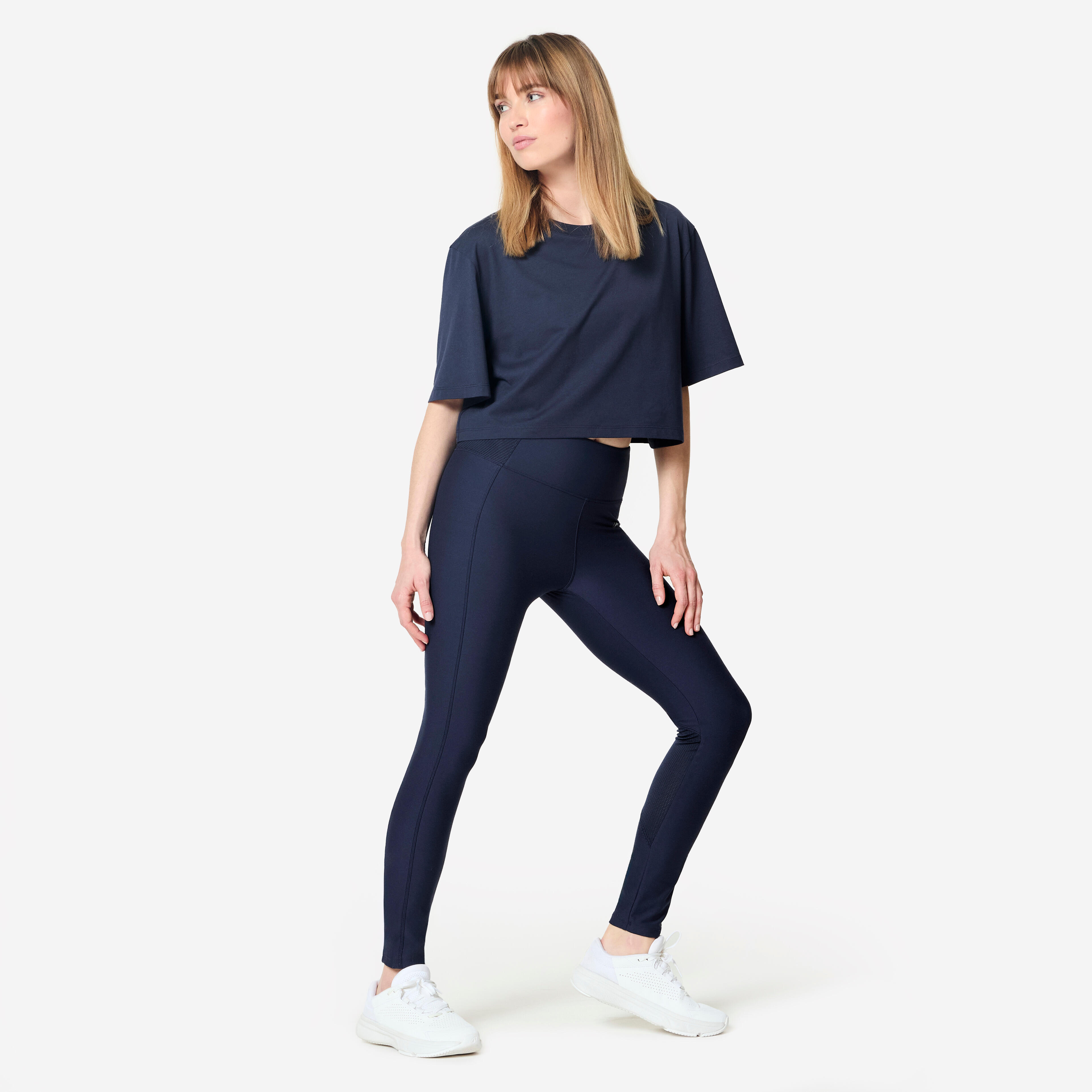 Women's High-Waisted Fitness Leggings with Phone Pocket - DOMYOS