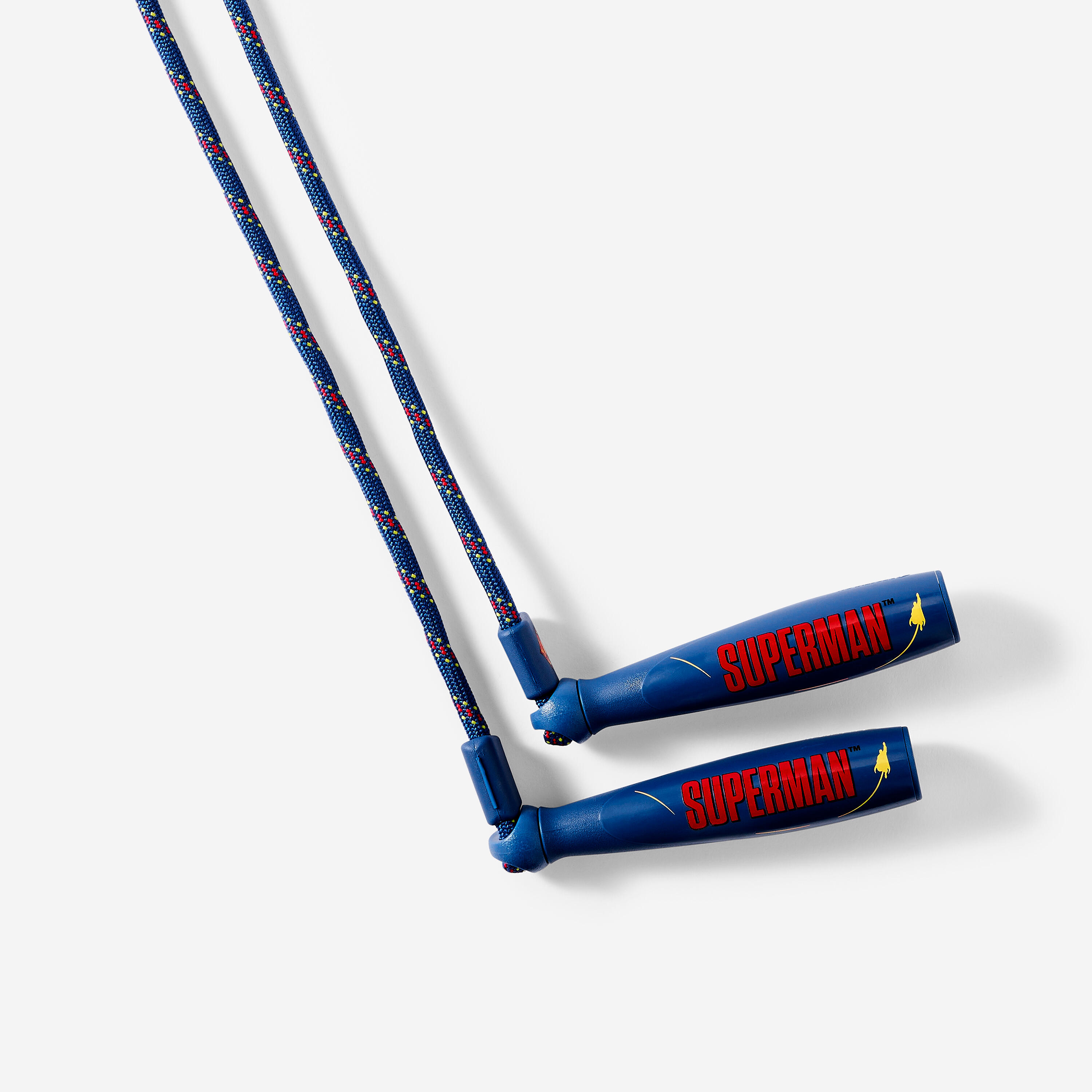Corde à sauter réglable superman pour enfant, bleu rouge et jaune 4/6