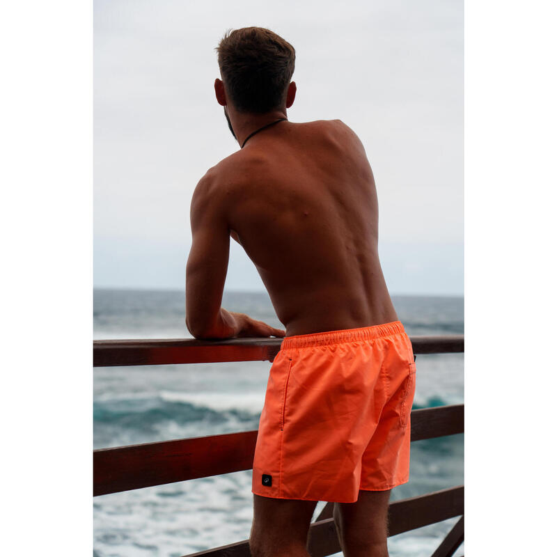 Erkek Kısa 15" Deniz Şortu/Boardshort - Turuncu - HENDAIA