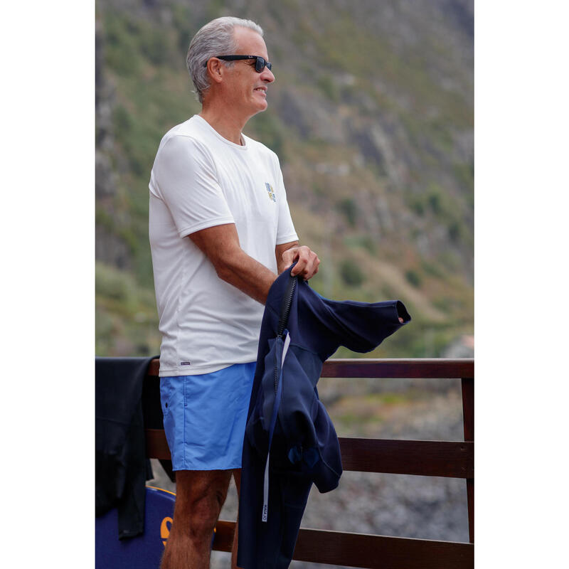 Calções de banho de surf 100 Curtos 15" Homem - Hendaia pockets Azul lavanda