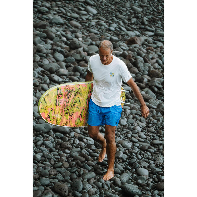 Pánské tričko na surf s krátkým rukávem UPF50+ Whiteflower