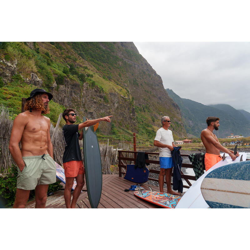 Șort de baie scurt surf 100 15" Hendaia cu buzunare Cărămiziu Bărbați