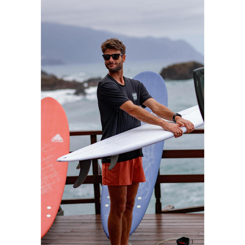 Boardshort surf 100 Court 15" Homme - Hendaia pockets Brique
