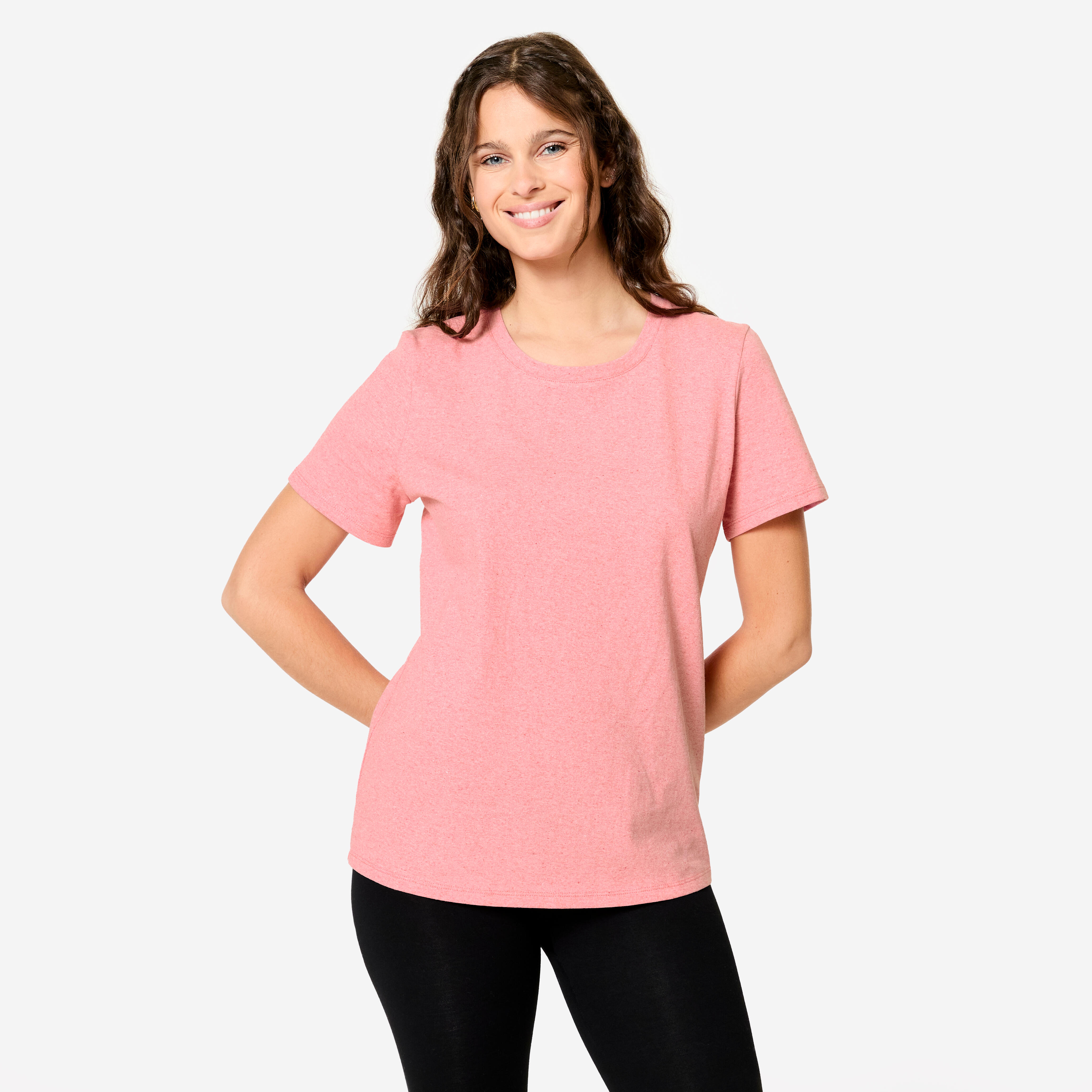 Domyos T-Shirt Damen mit recycelter Baumwolle – rosa | 03608392785948 Domyos T-Shirt Damen mit recycelter Baumwolle – rosa | 03608392785948