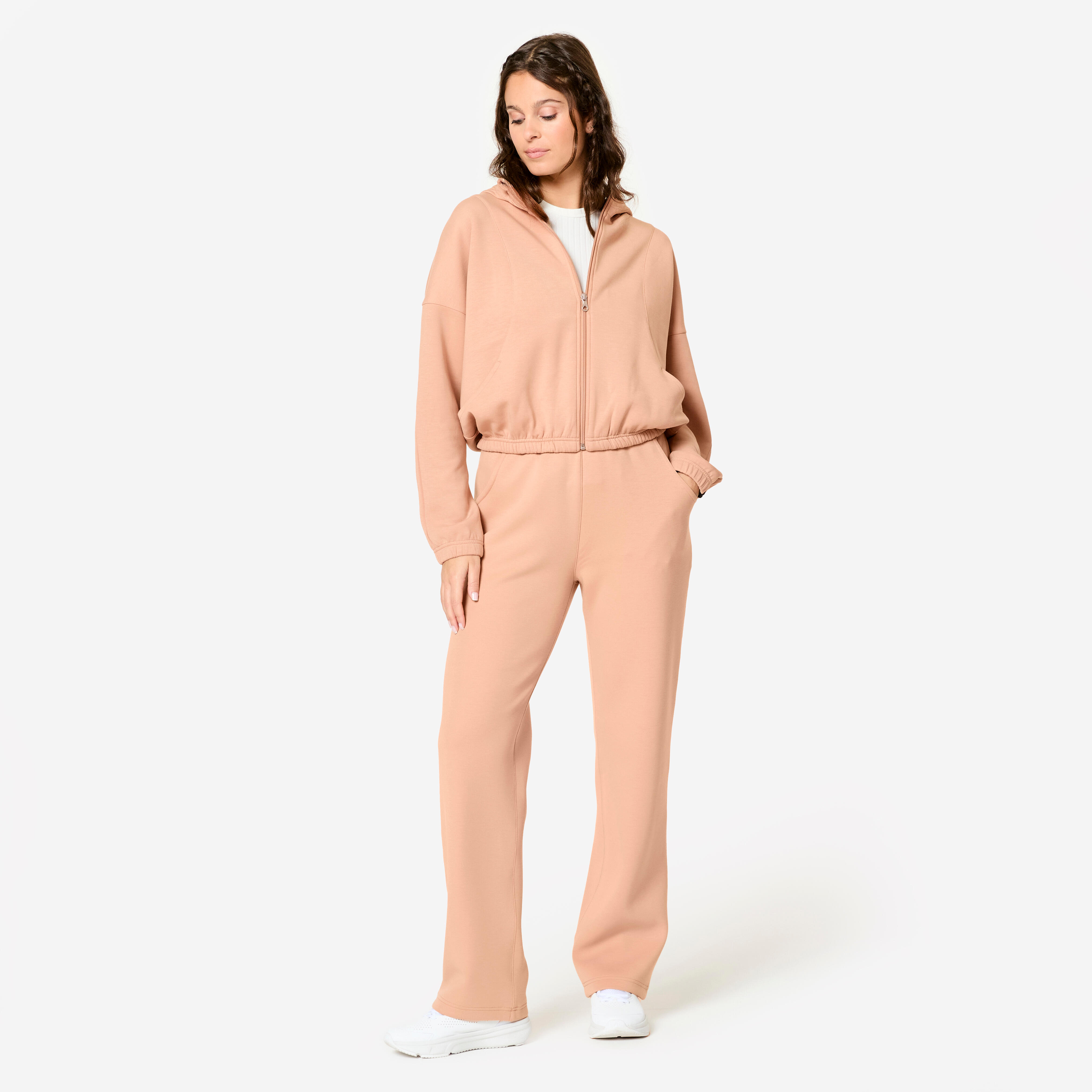 DECATHLON Dámske pohodlné fitness tepláky karamelová 2XL (W39 L31) · záber 3