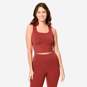 Camiseta Sin Mangas Fitness Mujer Efecto Segunda Piel