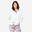 Veste à capuche de fitness manches longues femme, blanc