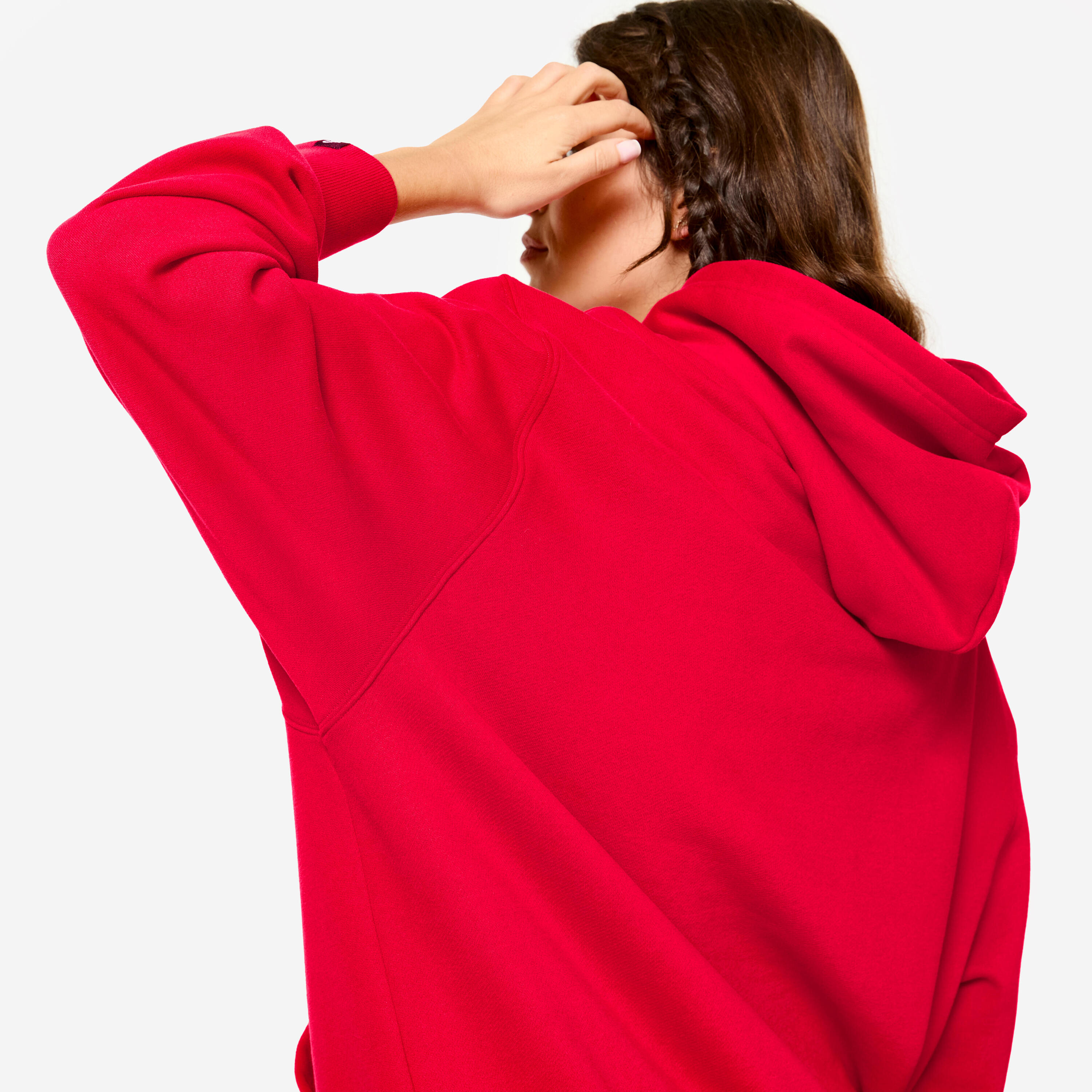 Sweat à Capuche de Fitness Oversize pour Femme - Rouge 4/8