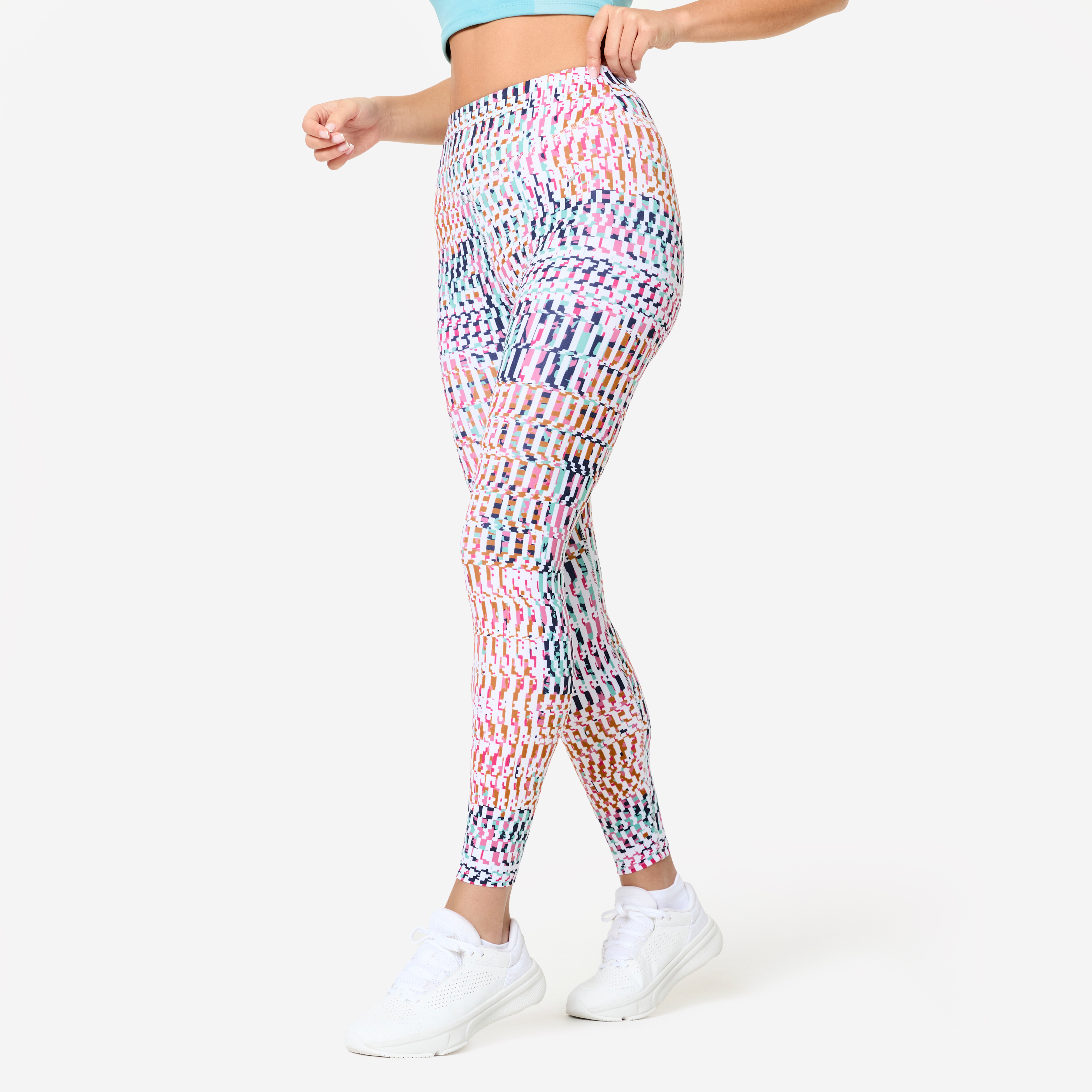 Legging taille haute fitness cardio femme imprimé - Team Athlète JO 24 - Domyos- Clubs - Entreprises - Collectivités - Associations
