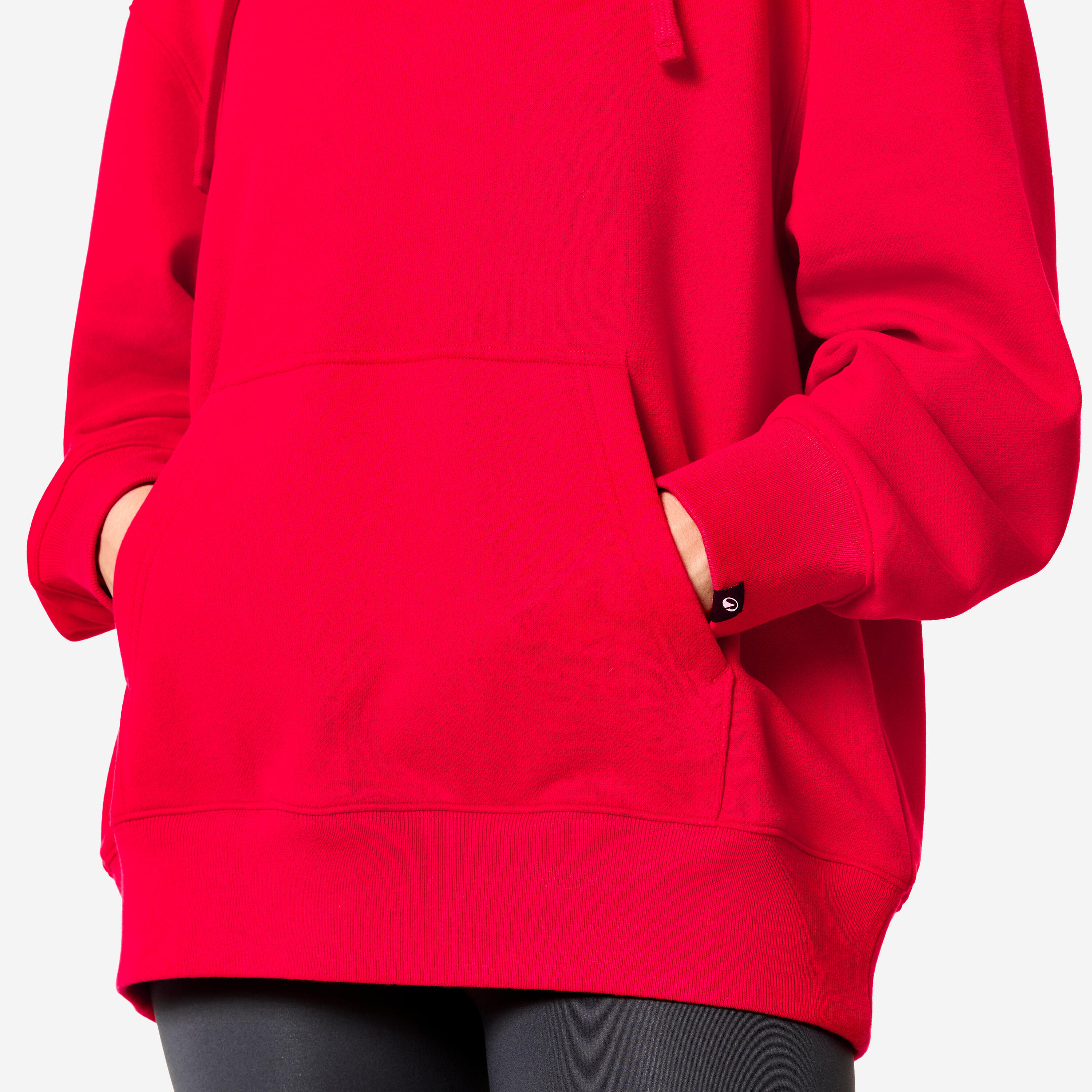 Sweat à Capuche de Fitness Oversize pour Femme - Rouge 7/8