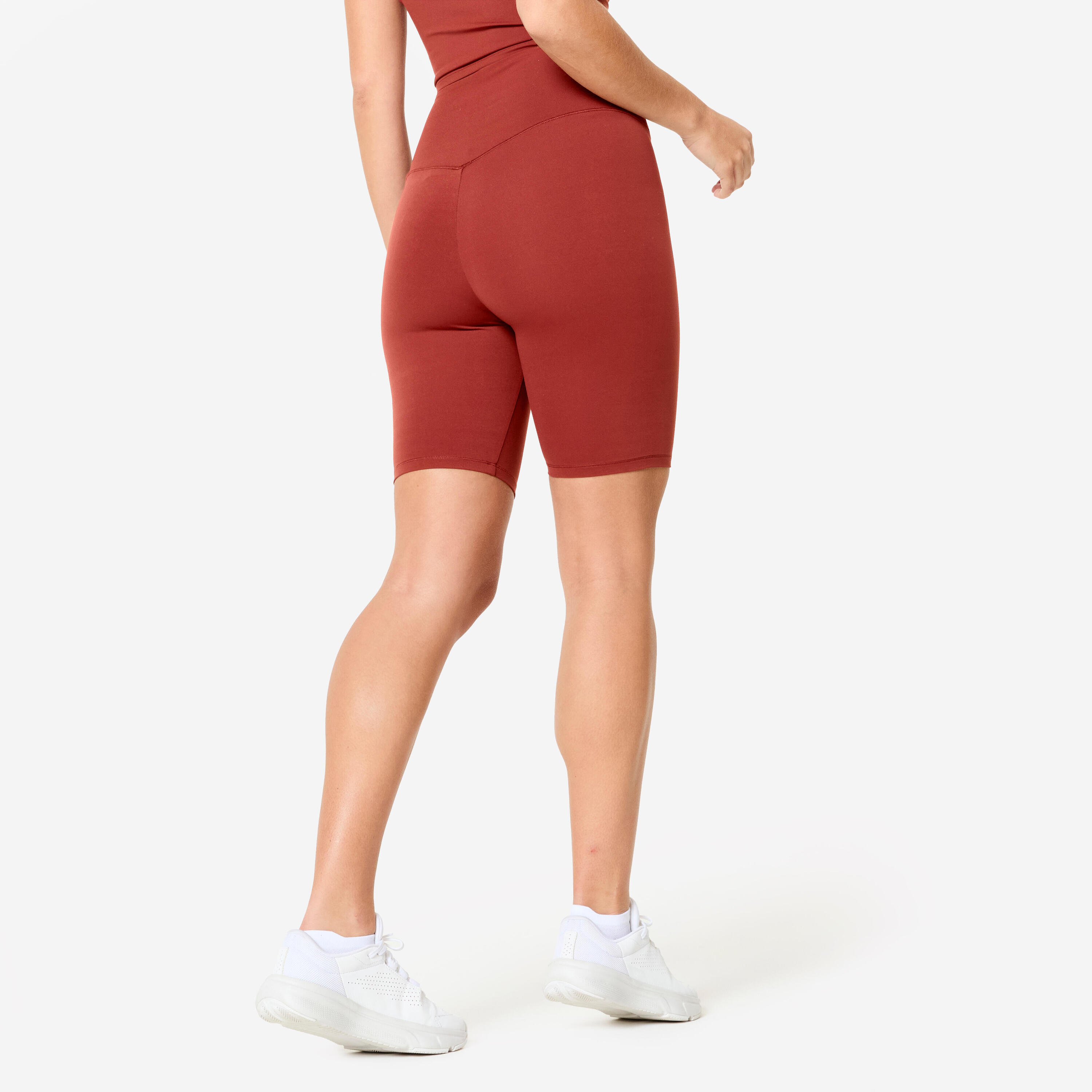 Biker short de fitness moulant femme, terracotta 3/6