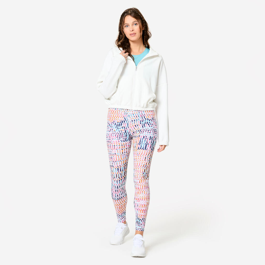 Women's Long-Sleeved Fitness Hooded Jacket - White