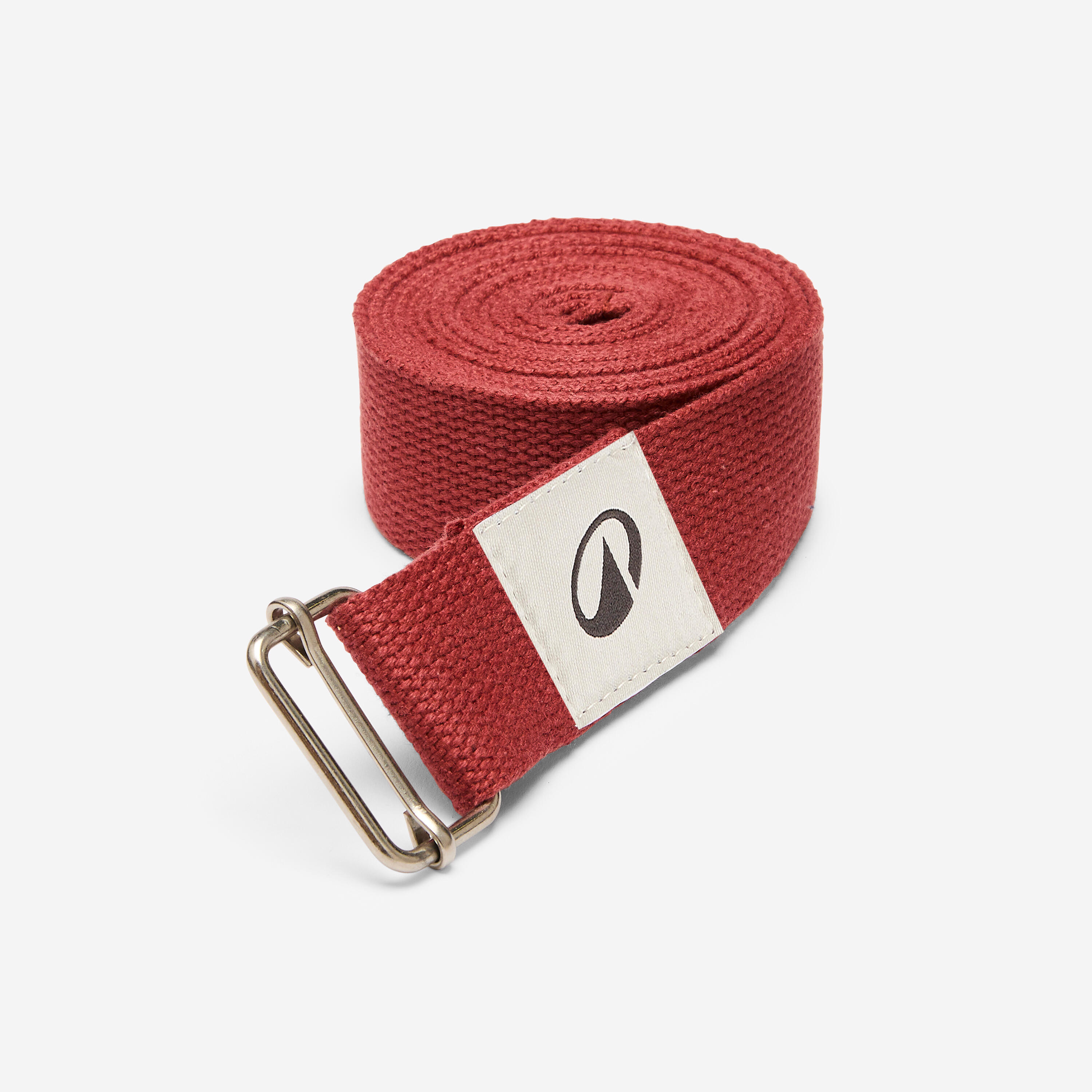 Cotton Yoga Strap Belt with a metal buckle -Terracotta brown