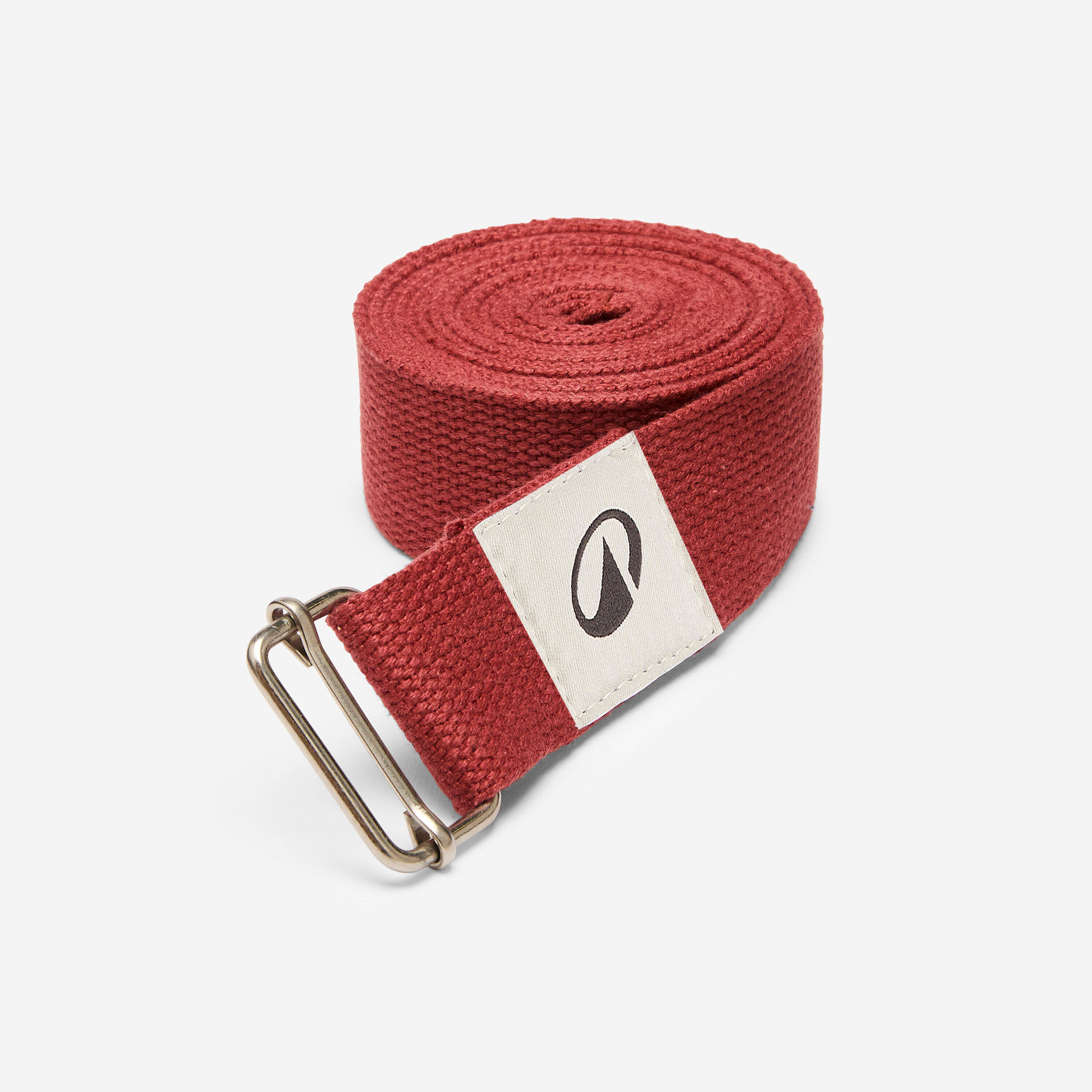 Cotton Yoga Strap Belt with a metal buckle -Terracotta brown -  1