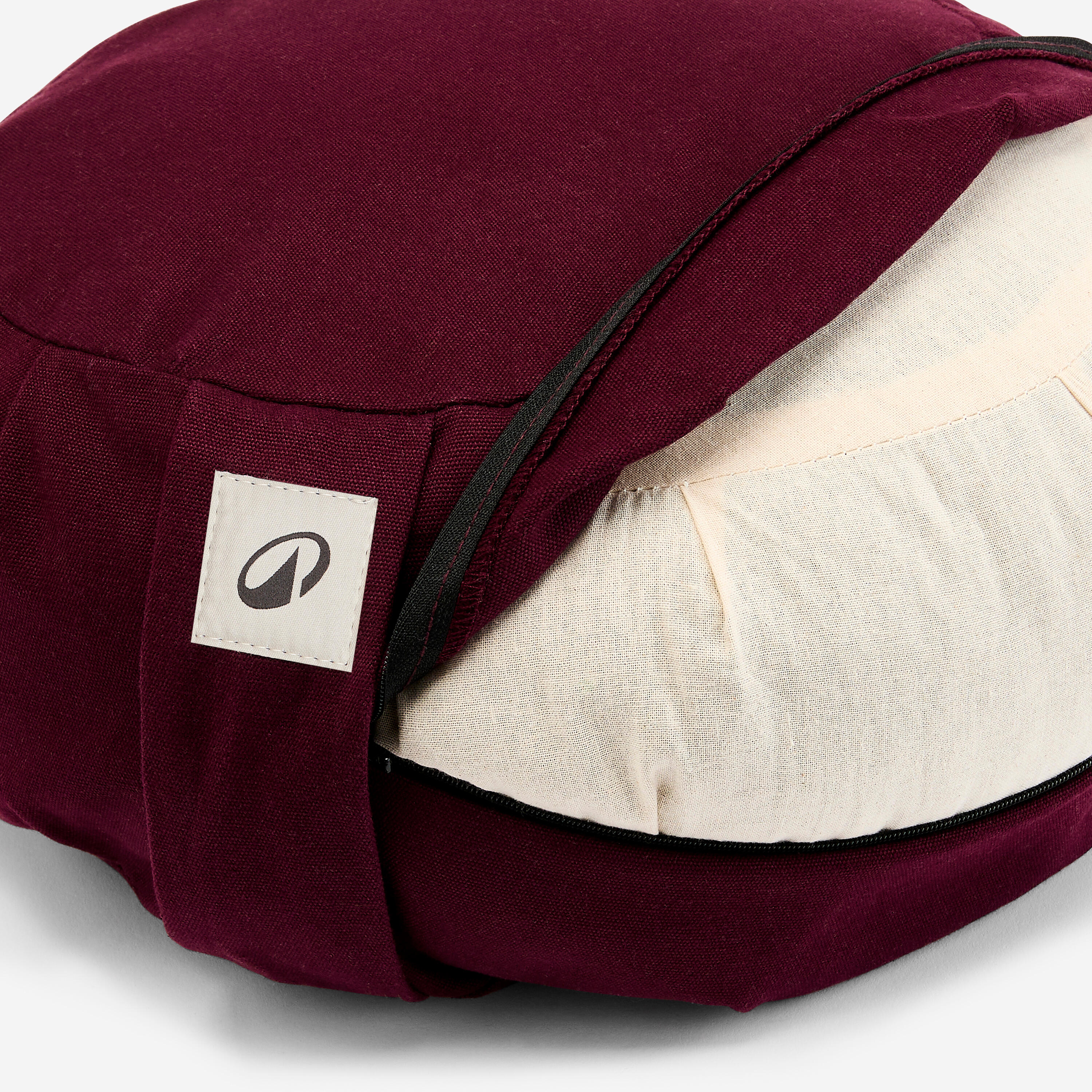 Yoga & Meditation Round Zafu Cushion - Burgundy 2/2