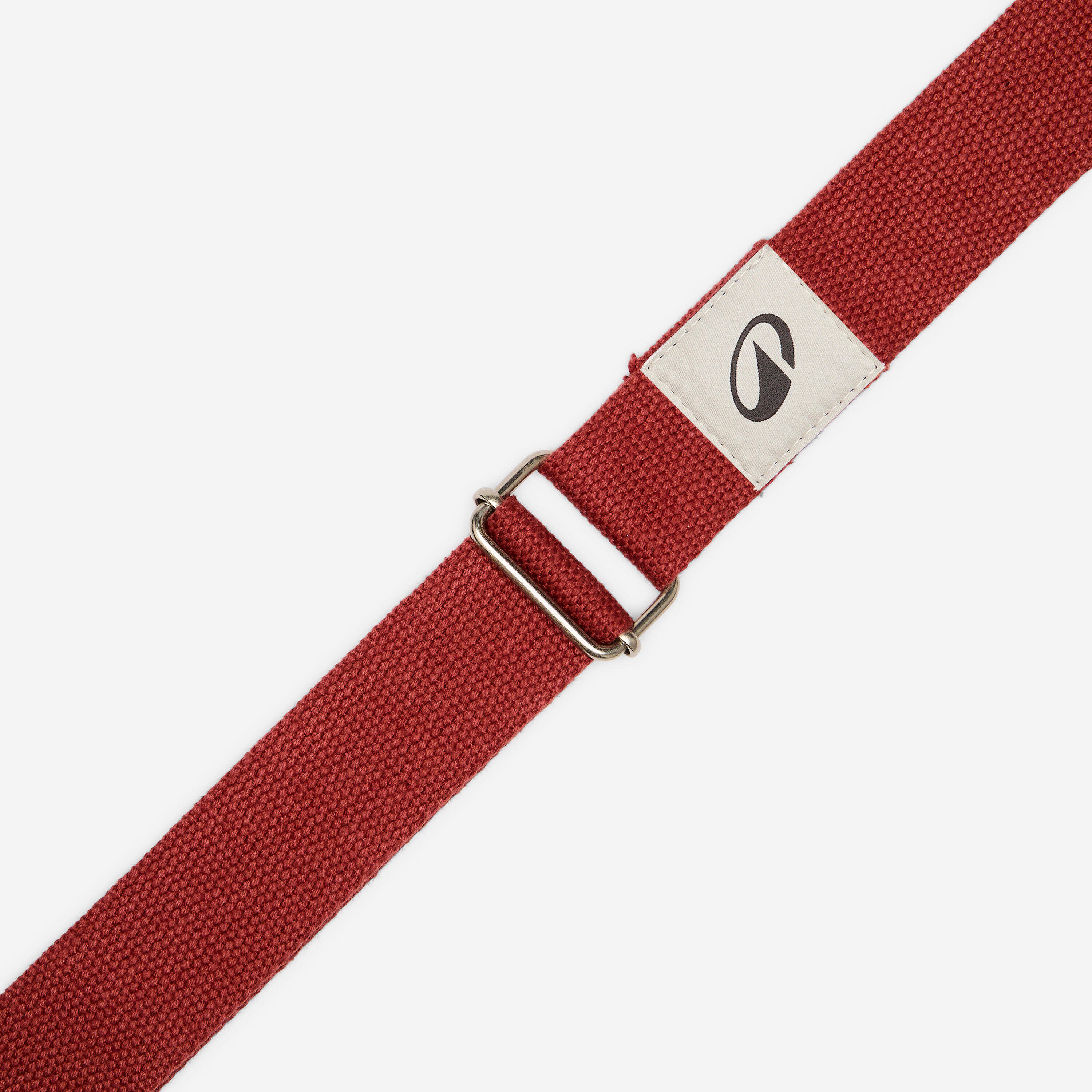 Cotton Yoga Strap Belt with a metal buckle -Terracotta brown -  3