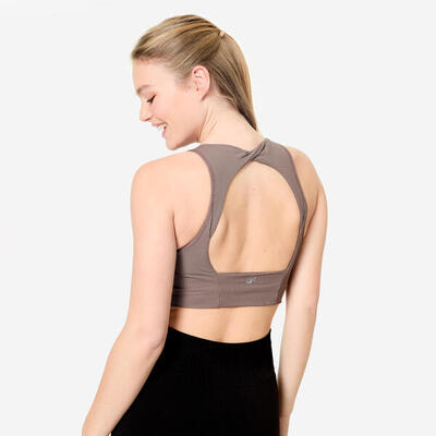 Cropped sporttop gemiddelde ondersteuning donker