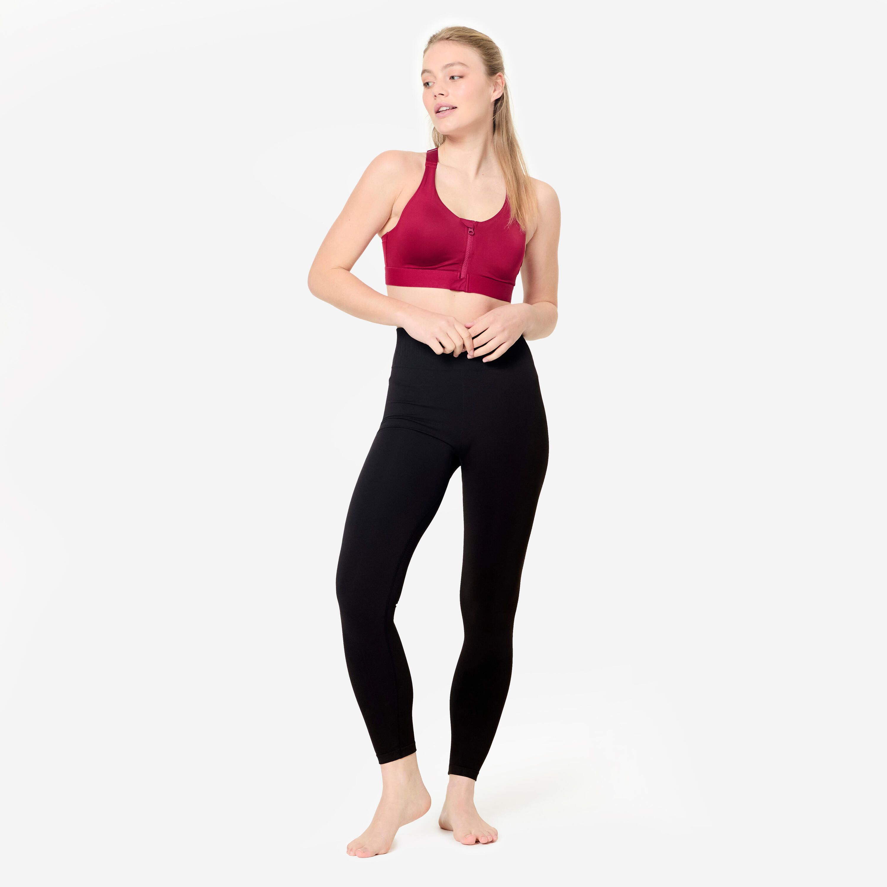 Soutien-gorge de sport zippé avec bonnets et maintien élevé femme 2/8