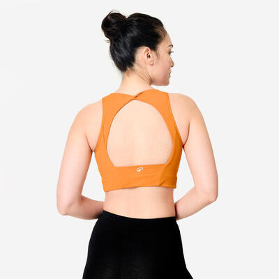 Cropped sporttop gemiddelde ondersteuning bruin