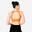 Brassière crop top maintien medium Femme, marron
