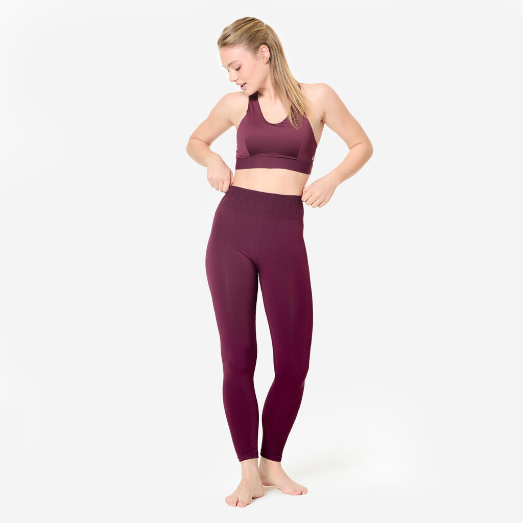 Women's Medium Support Racer Back Sports Bra with Cups - Grape Purple
