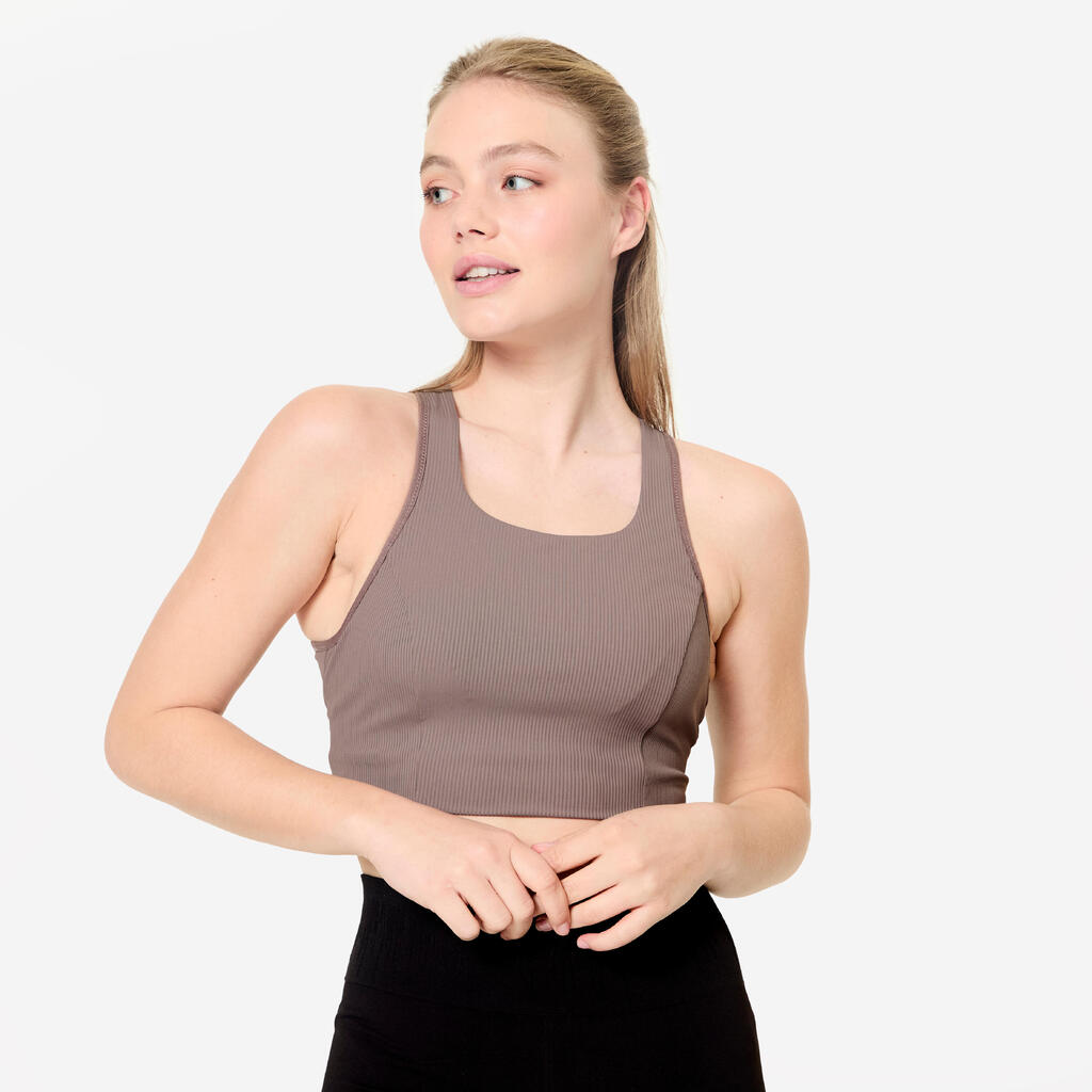 Women's Medium Support Crop Top Sports Bra - Dark