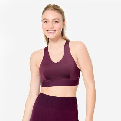 Sportbeha racerback en padding paars