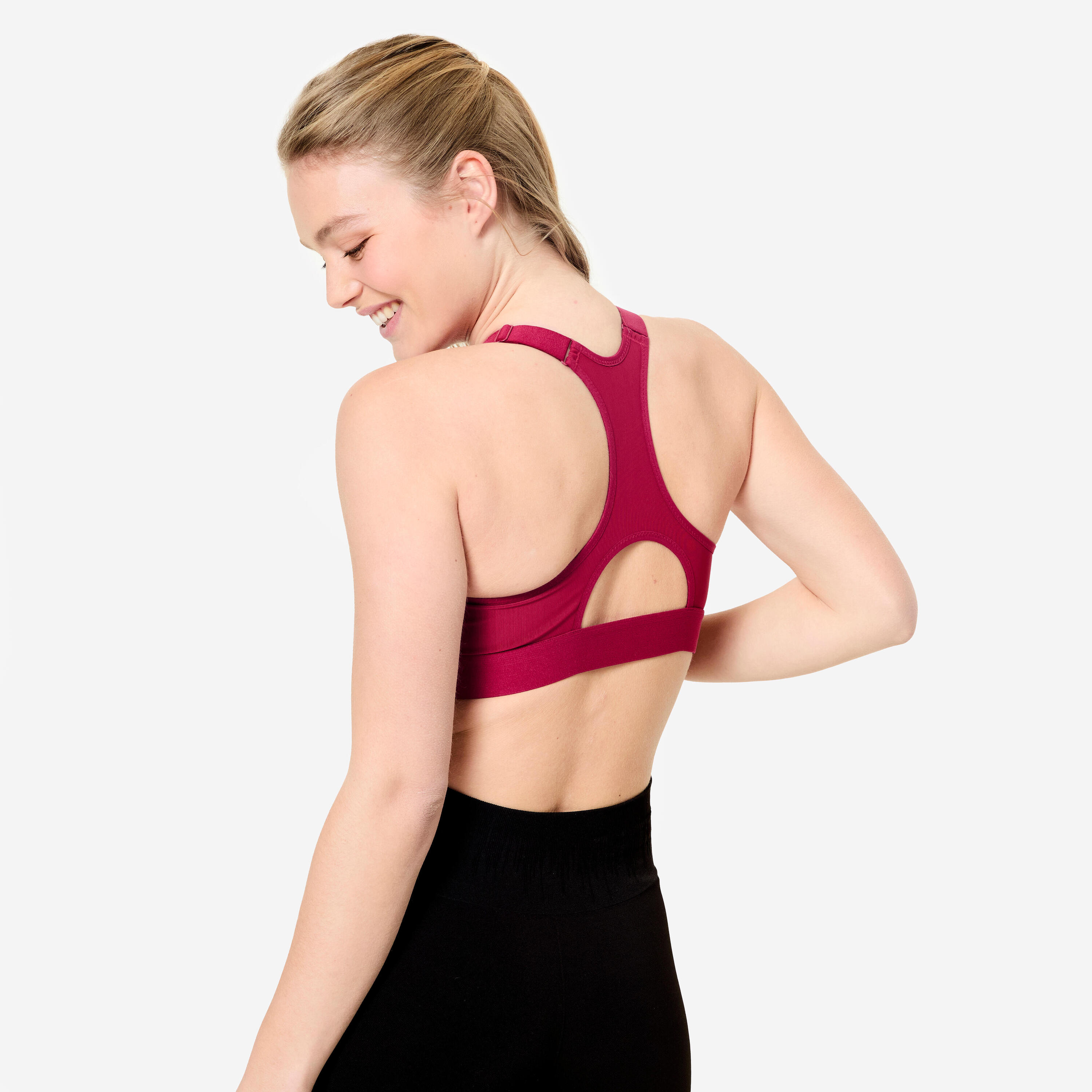 Soutien-gorge de sport zippé avec bonnets et maintien élevé femme 4/8