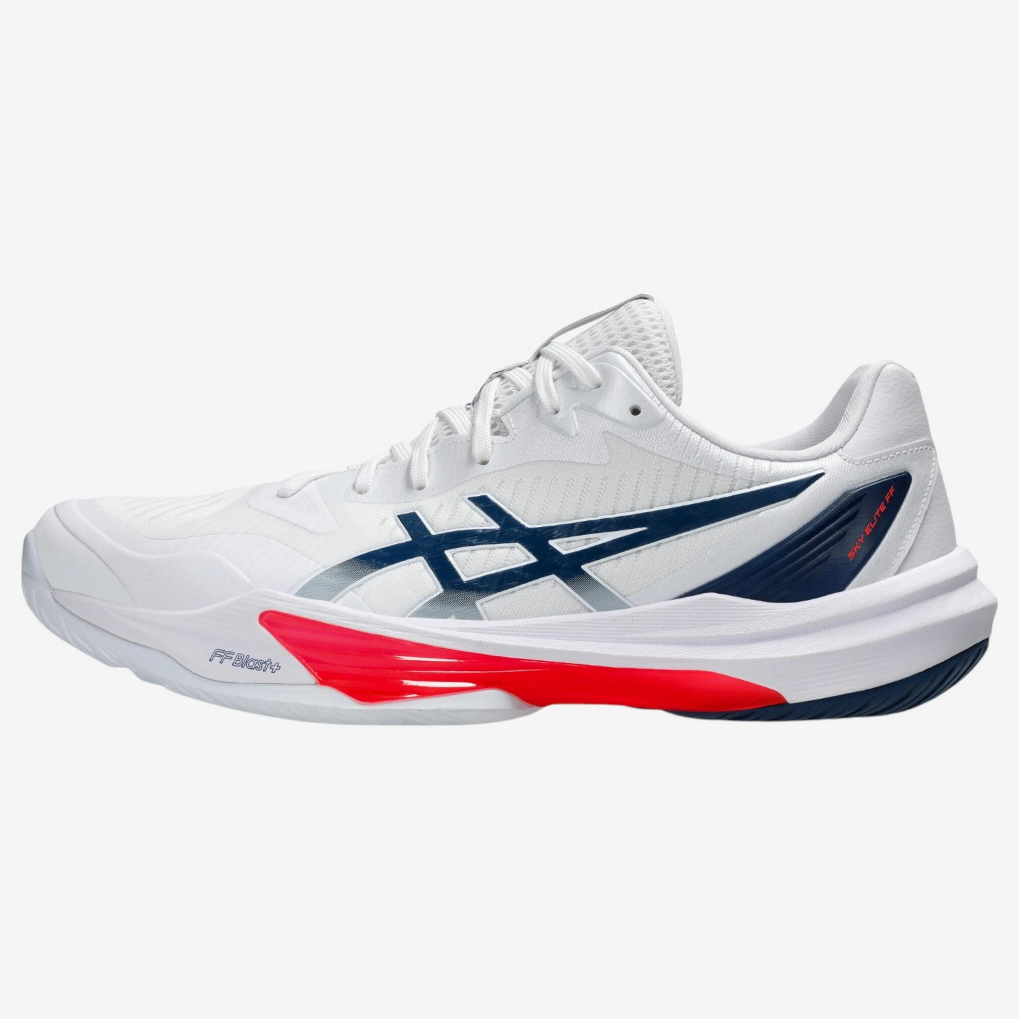 Chaussures de volleyball Adulte - ASICS Sky Elite FF3 Low blanc, bleu et rouge 4/4