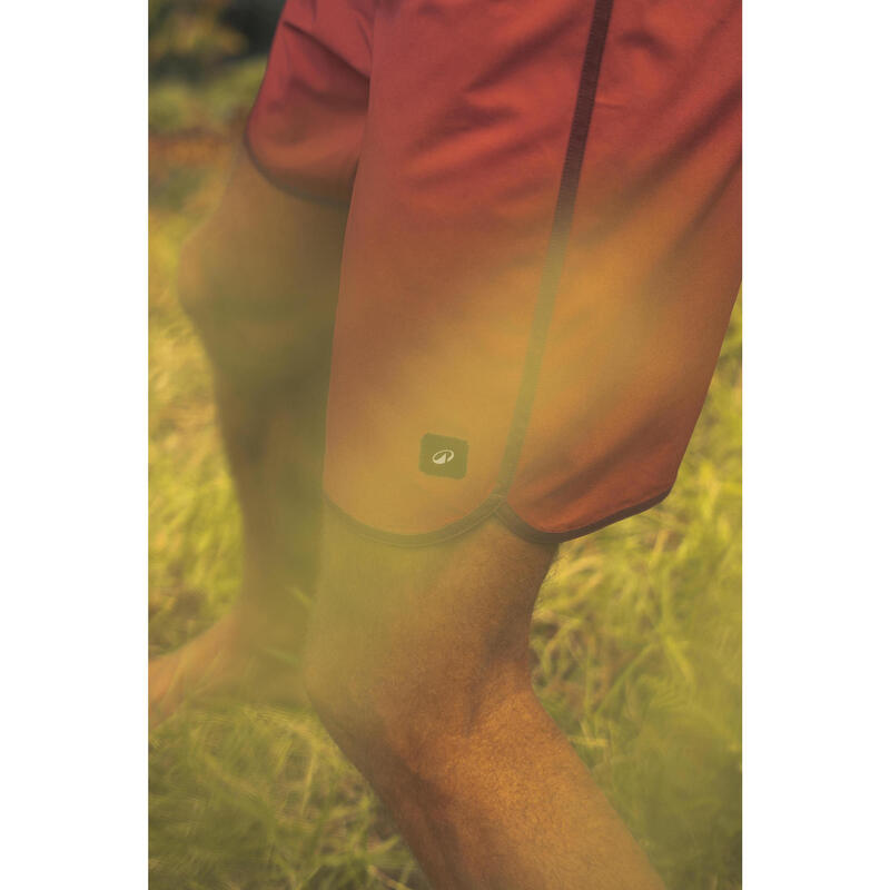 Boardshort surf 500 Long 18" Homme - Sober Bordeaux Marron sépia