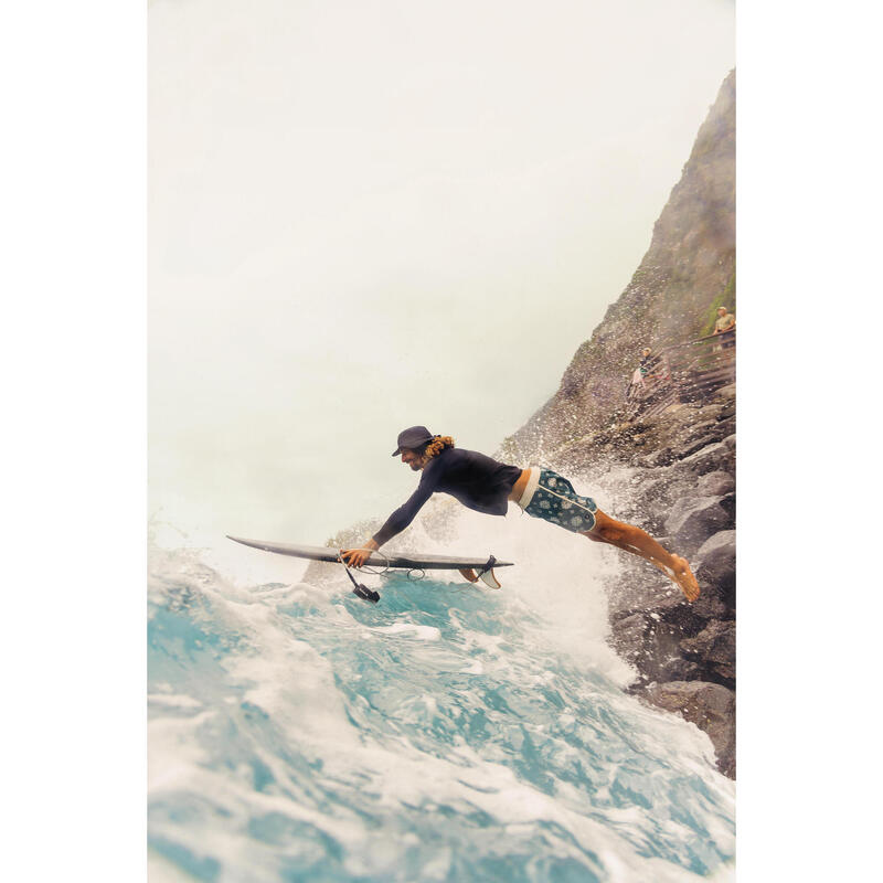Boardshort lung surf 500 18" Hyperdrama Granit verde Bărbați