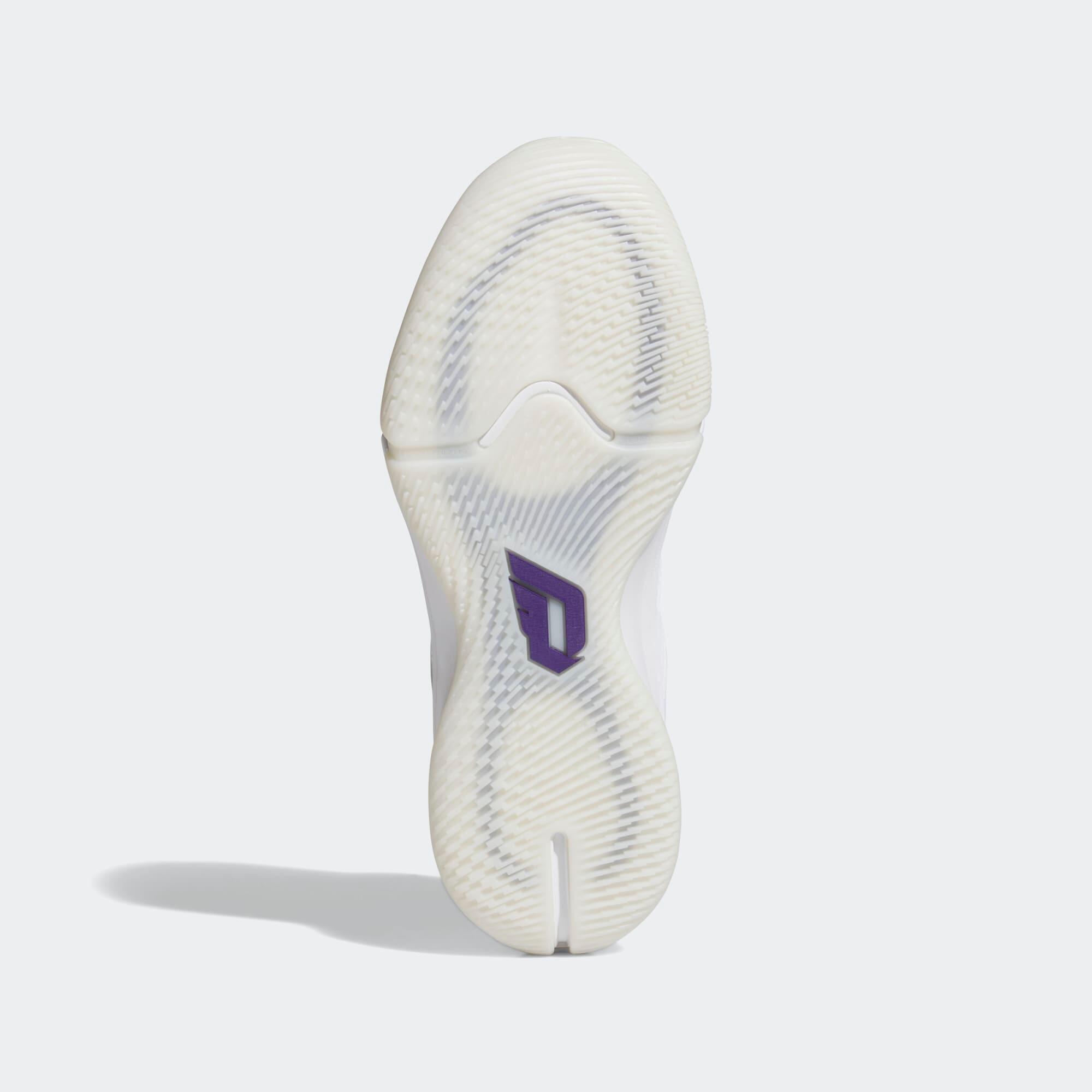 Sapatilhas de Basquetebol Adulto - Adidas Dame 9 Branco, Roxo e Verde 5/8