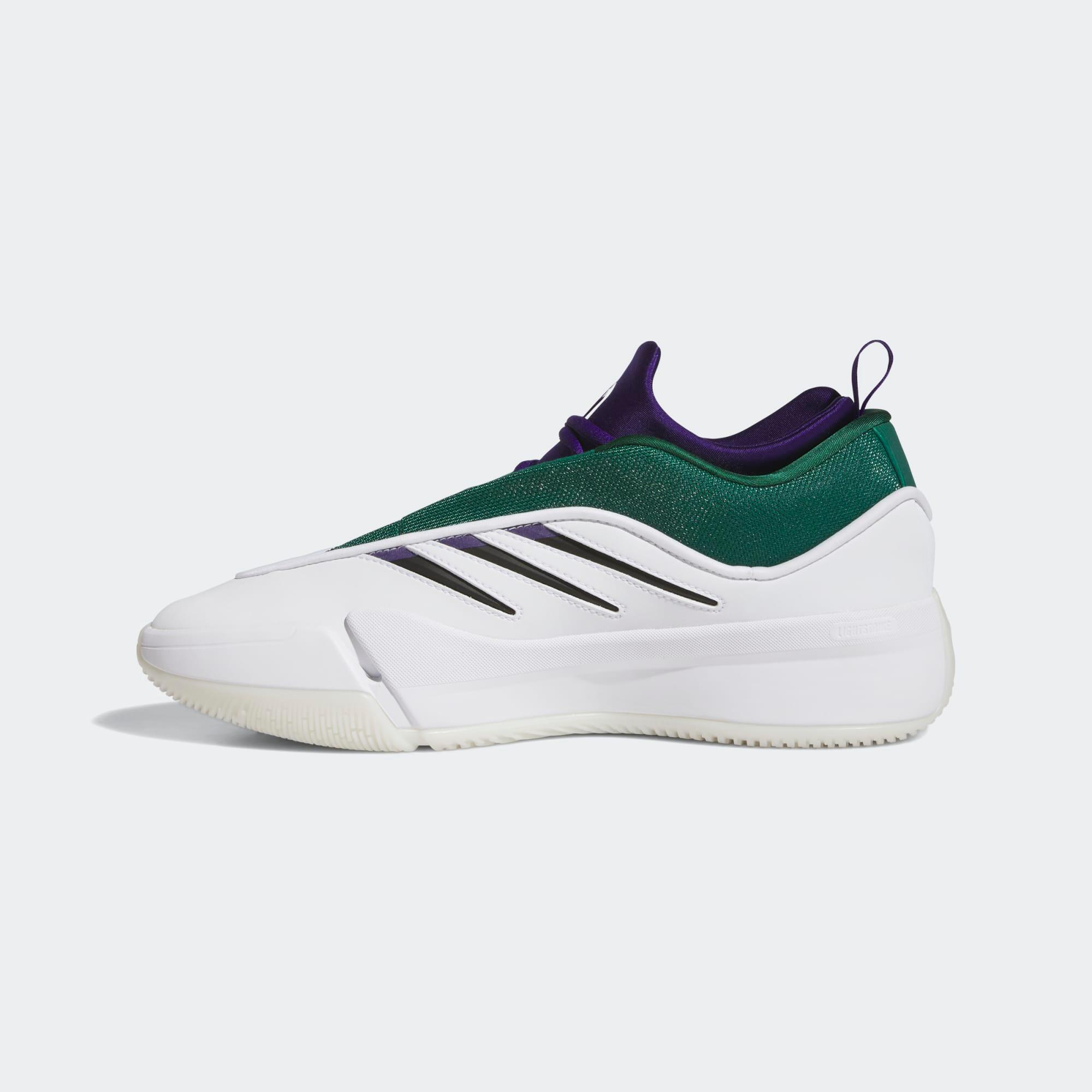 Sapatilhas de Basquetebol Adulto - Adidas Dame 9 Branco, Roxo e Verde 8/8