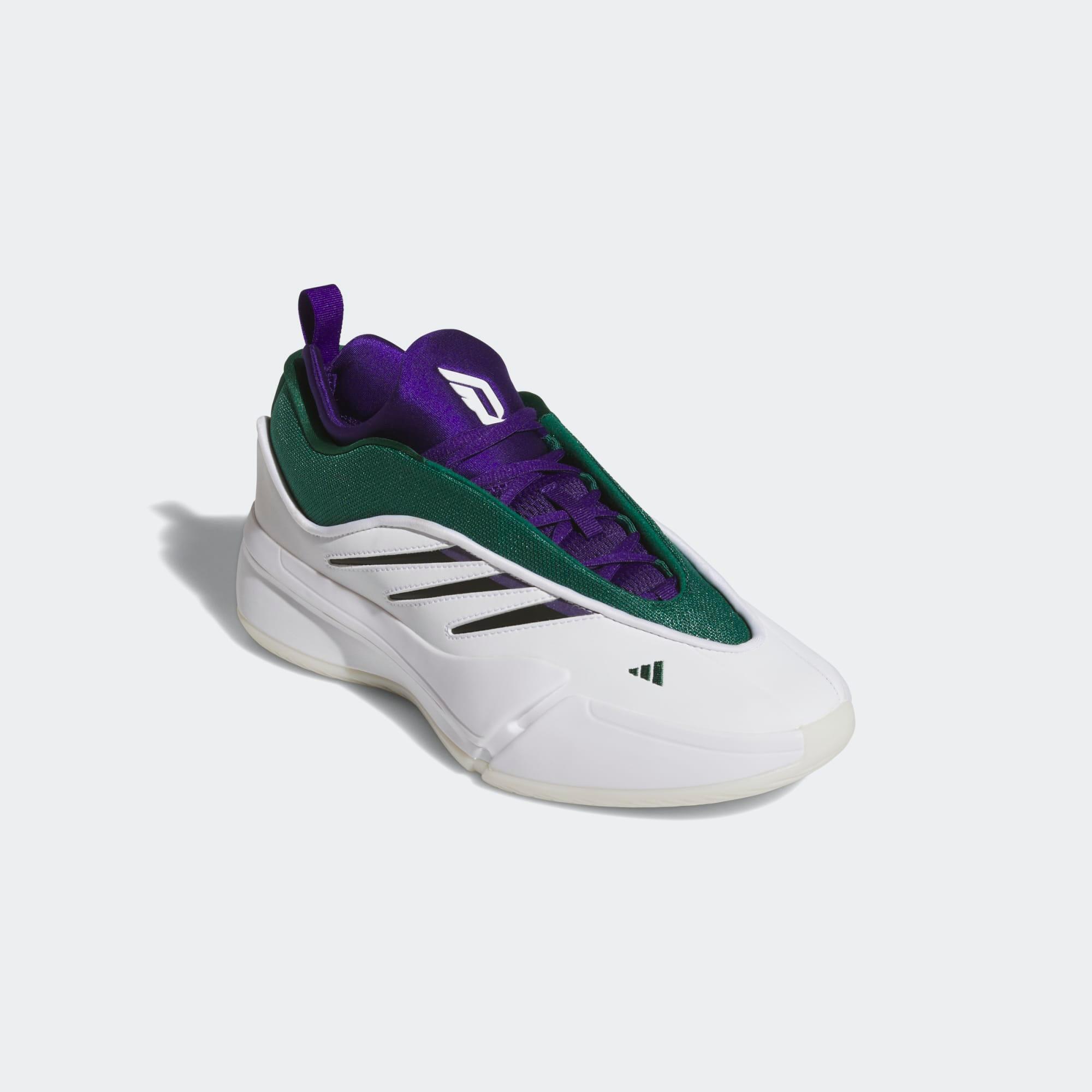 Sapatilhas de Basquetebol Adulto - Adidas Dame 9 Branco, Roxo e Verde 2/8