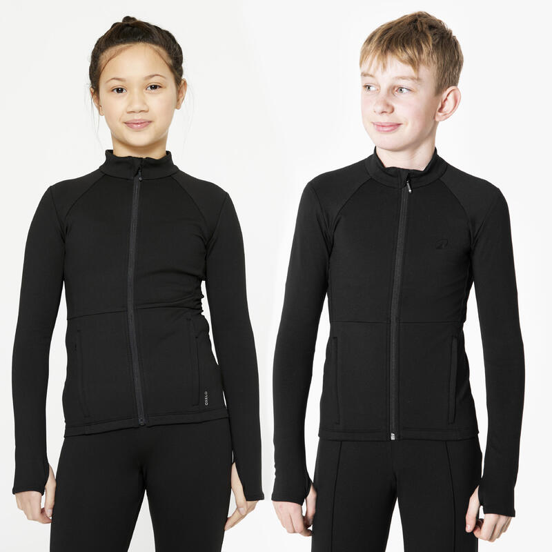 VESTE ENTRAINEMENT PATINAGE ARTISTIQUE JUNIOR NOIRE