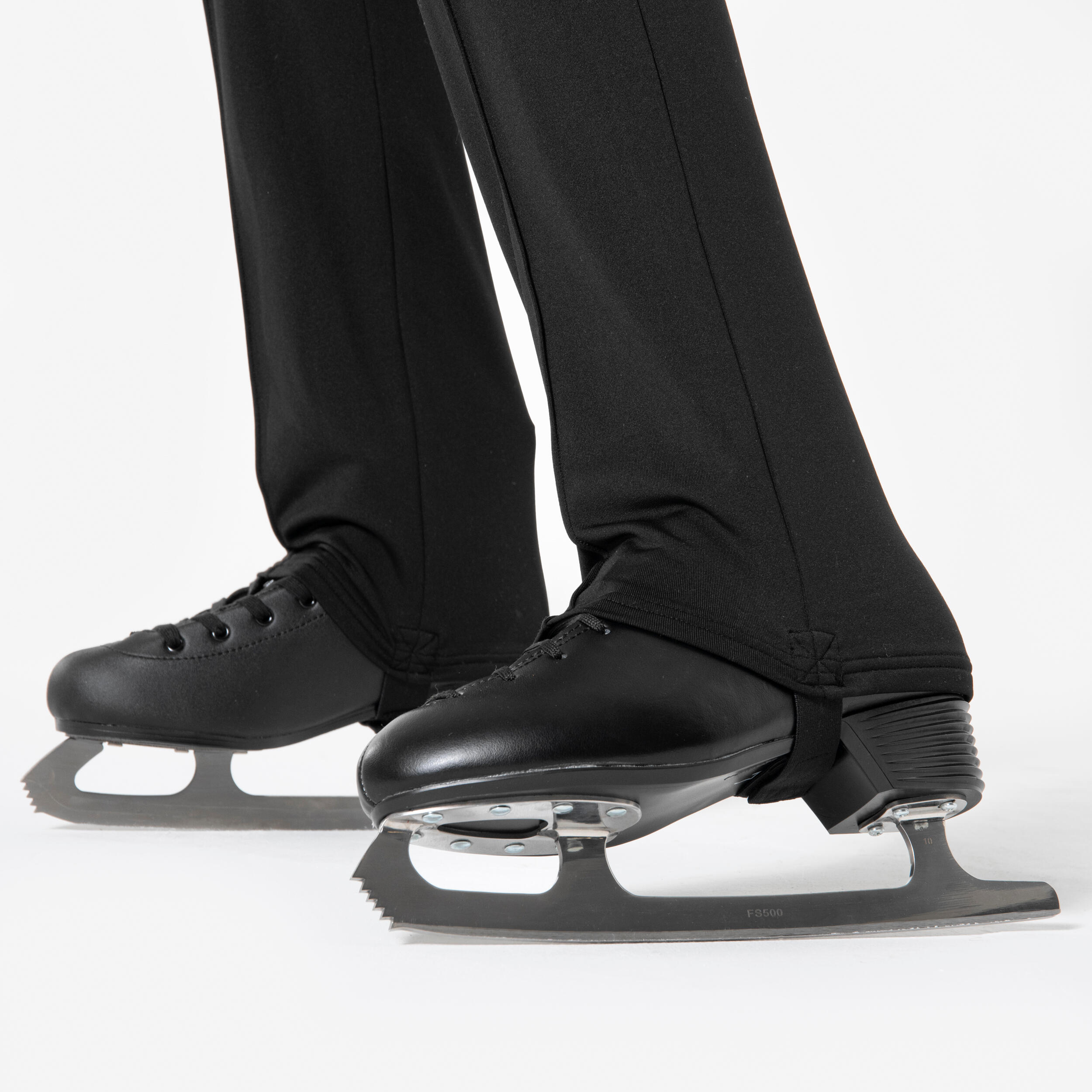 Calças Justas de Treino de Patinagem Artística Rapaz Preto 4/6