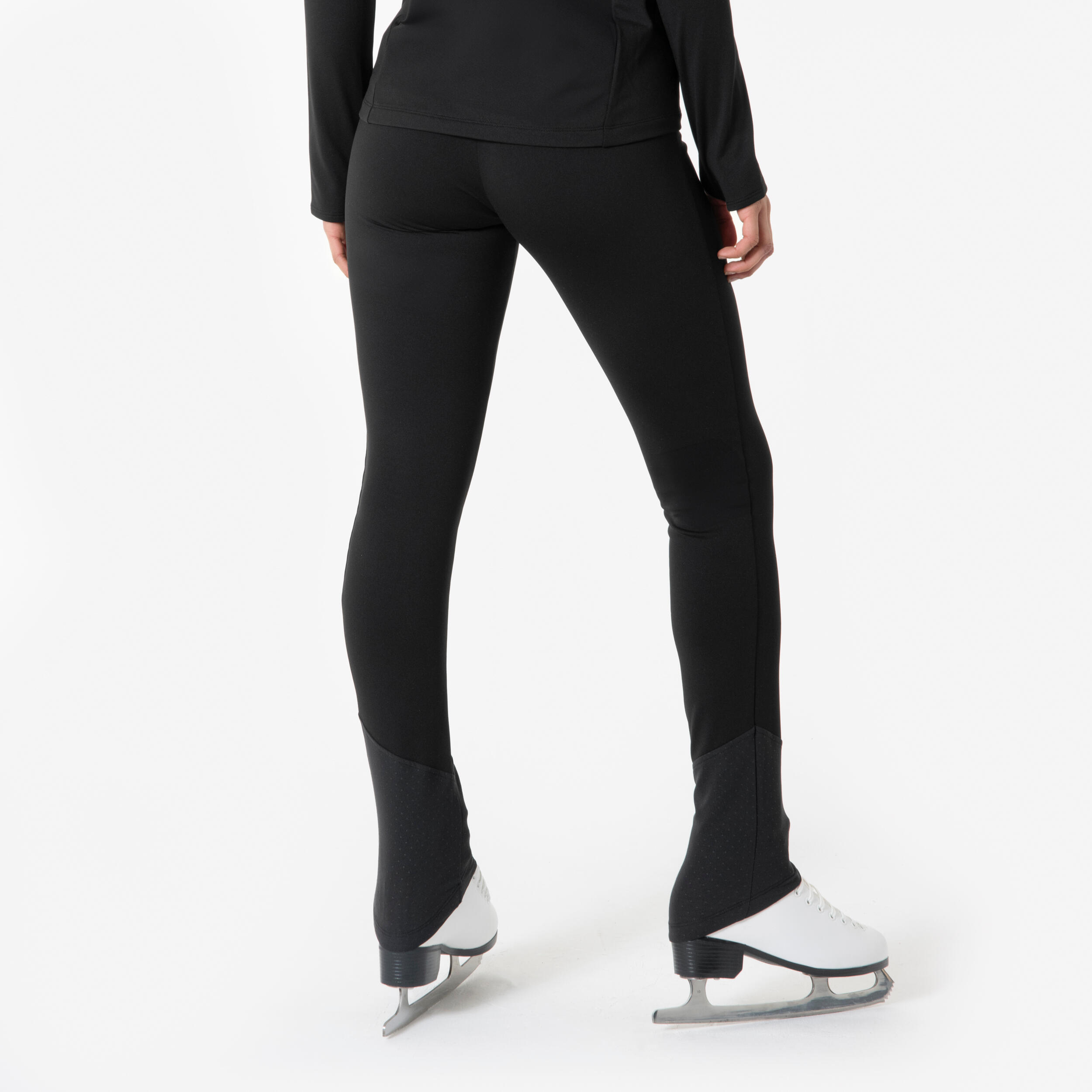 Kunstschaatsen Lange Broek Voor Meisjes, Warme Fleece, Hoog Uitgerekte Schaatslegging Voor Dames,zwart,3XS
