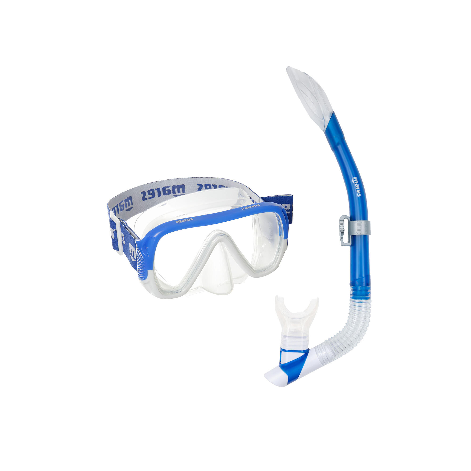 MARES Kit snorkeling maschera e boccaglio MARES Combo Keewee azzurro