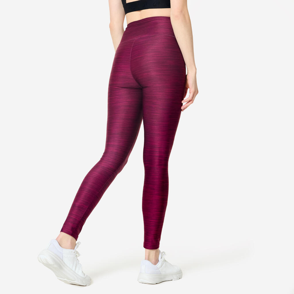 Women's High-Waisted Fitness Leggings - Taupe Beige Leopard Print