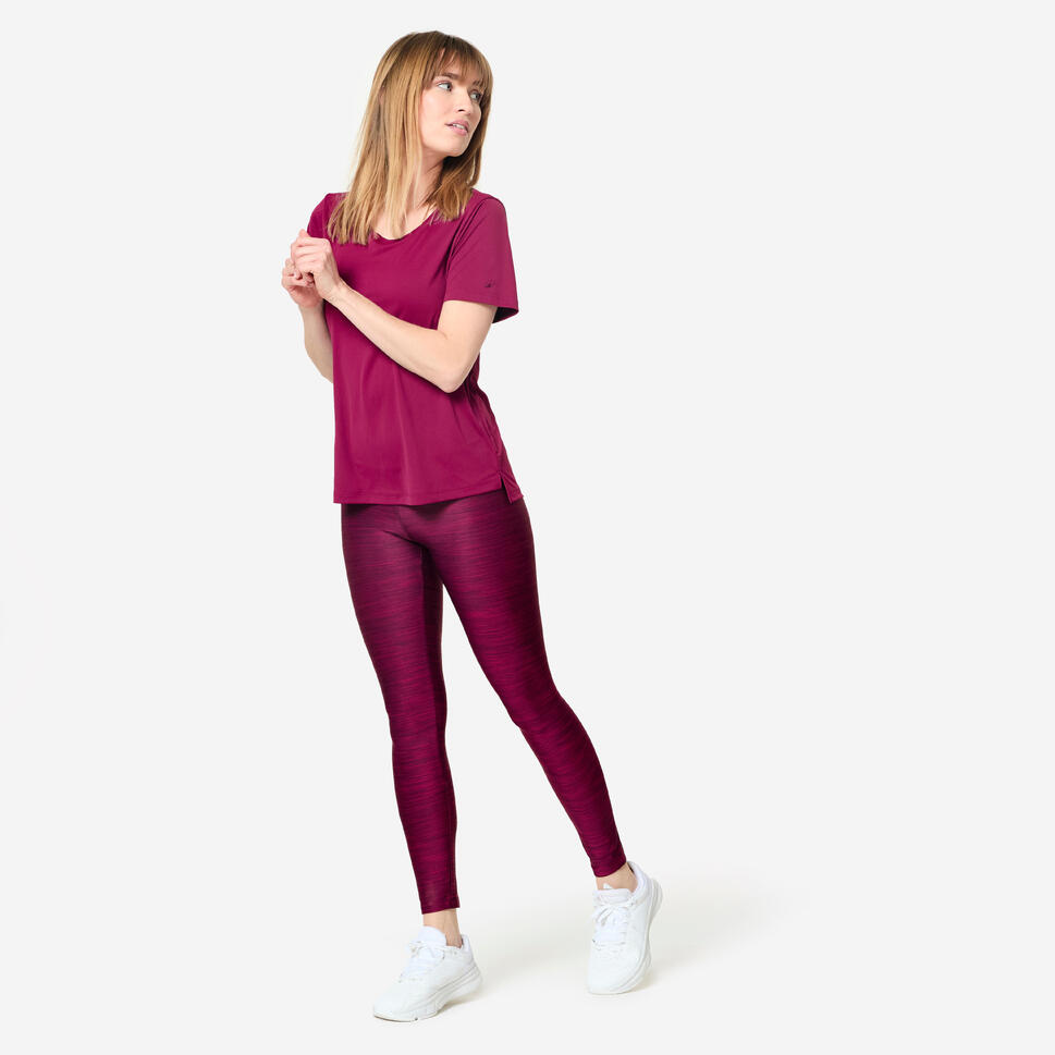 Legginsy fitness damskie Domyos w szarą panterkę