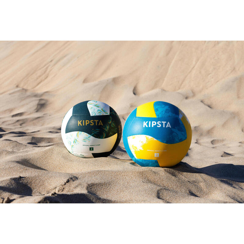 BALLON DE BEACH VOLLEY REPLICA HYBRIDE 500 JAUNE BLEU