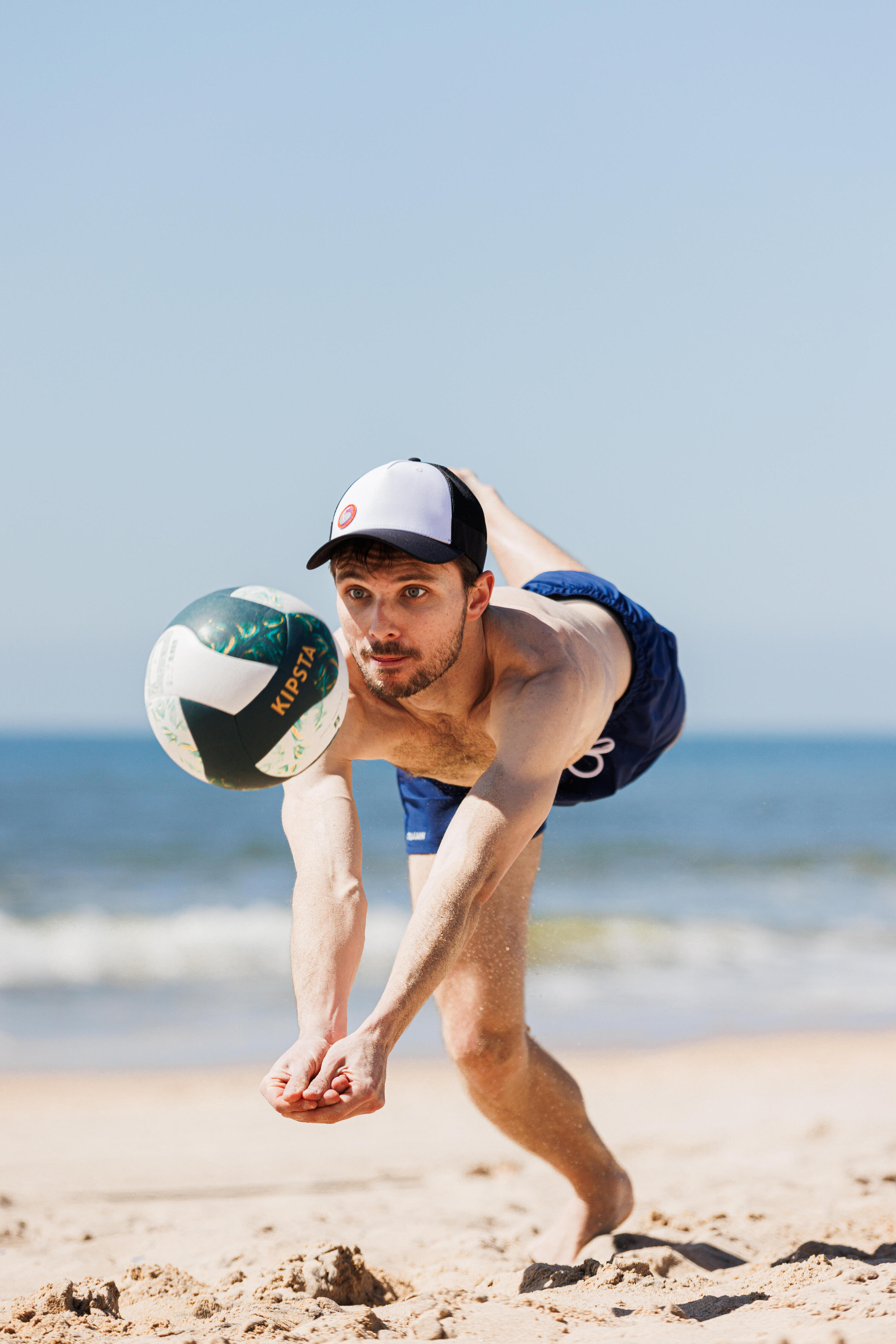 Beachvolleyball offizielle Größe und Gewicht - BV500 Hybrid grün/weiß 6/6